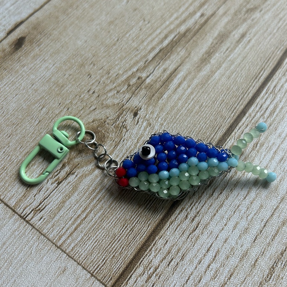 Beaded Fish Keychain / Charm